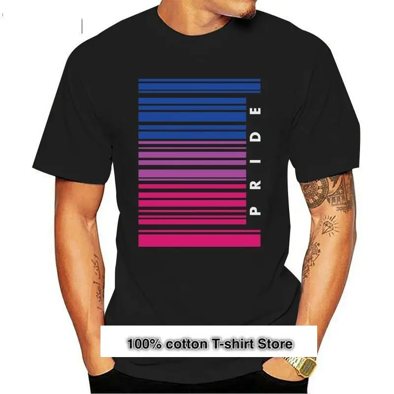 Camiseta divertida para hombre y mujer, camisa Retro de orgullo Bisexual de código de barras, Lgbt, novedad