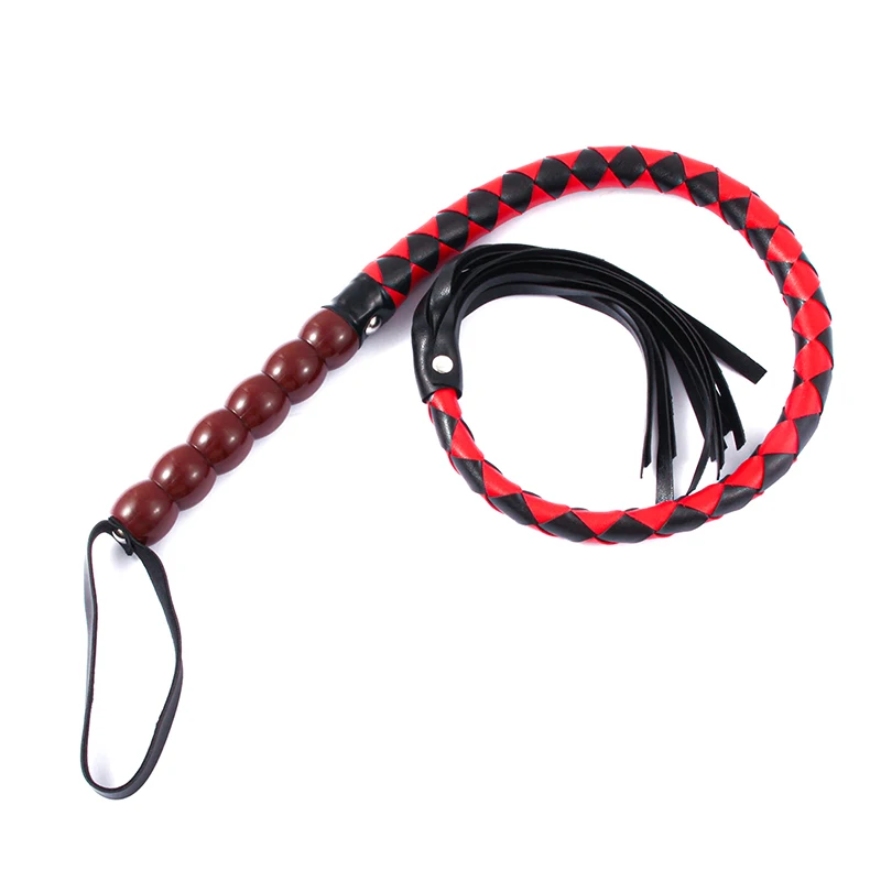 High Quality Pu Leather Pimp Whip Racing Riding Crop Party Flogger Hand Cuffs Queen Colourful Horse Riding Whip