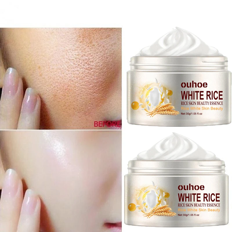 

White Rice Whitening Face Cream Anti Aging Fade Fine Lines Wrinkle Remove Melanin Pigment Improve Dull Lightening Skin Care