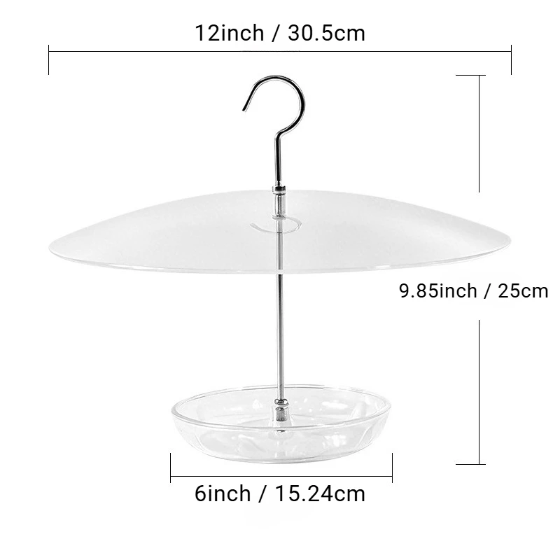 12inch Clear Bird Feeder Rain Guard for Rain Clear Dome Outdoor Weather Guard To Help Keep Seed Dry Hanging Bird Feeder Cover