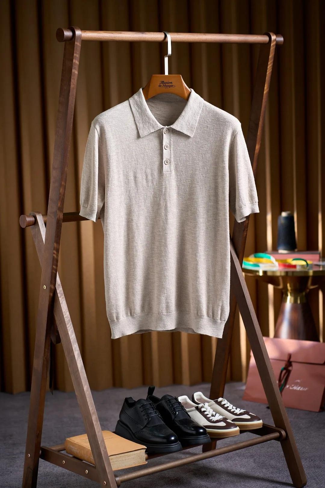 

Мужская футболка в итальянском стиле преппи, весна-лето, из хлопково-льняной смеси, трикотажная, повседневная, с отложным воротником, с коротким рукавом, модная