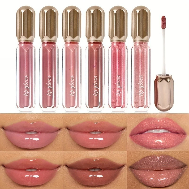 Mirror Pearl Lip Gloss Waterproof Long Lasting Moisturizing Lipstick Shine Glitter Lip Glaze Women Non Stick Cup Lip Tint Makeup