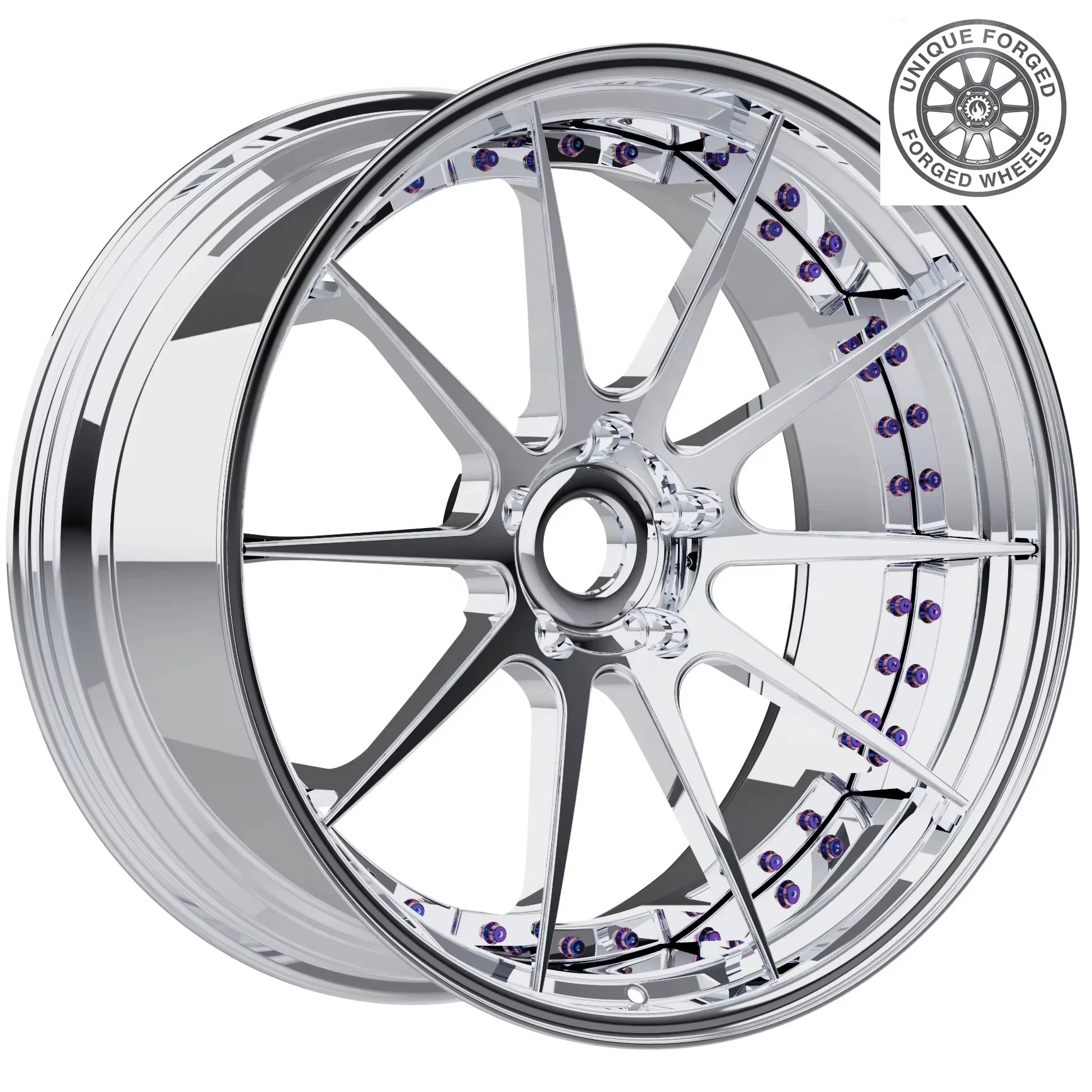 New Design Deep Concave All Chrome Color With Titanium Screws 19 20 21 Inch Forged Wheels Customize Size