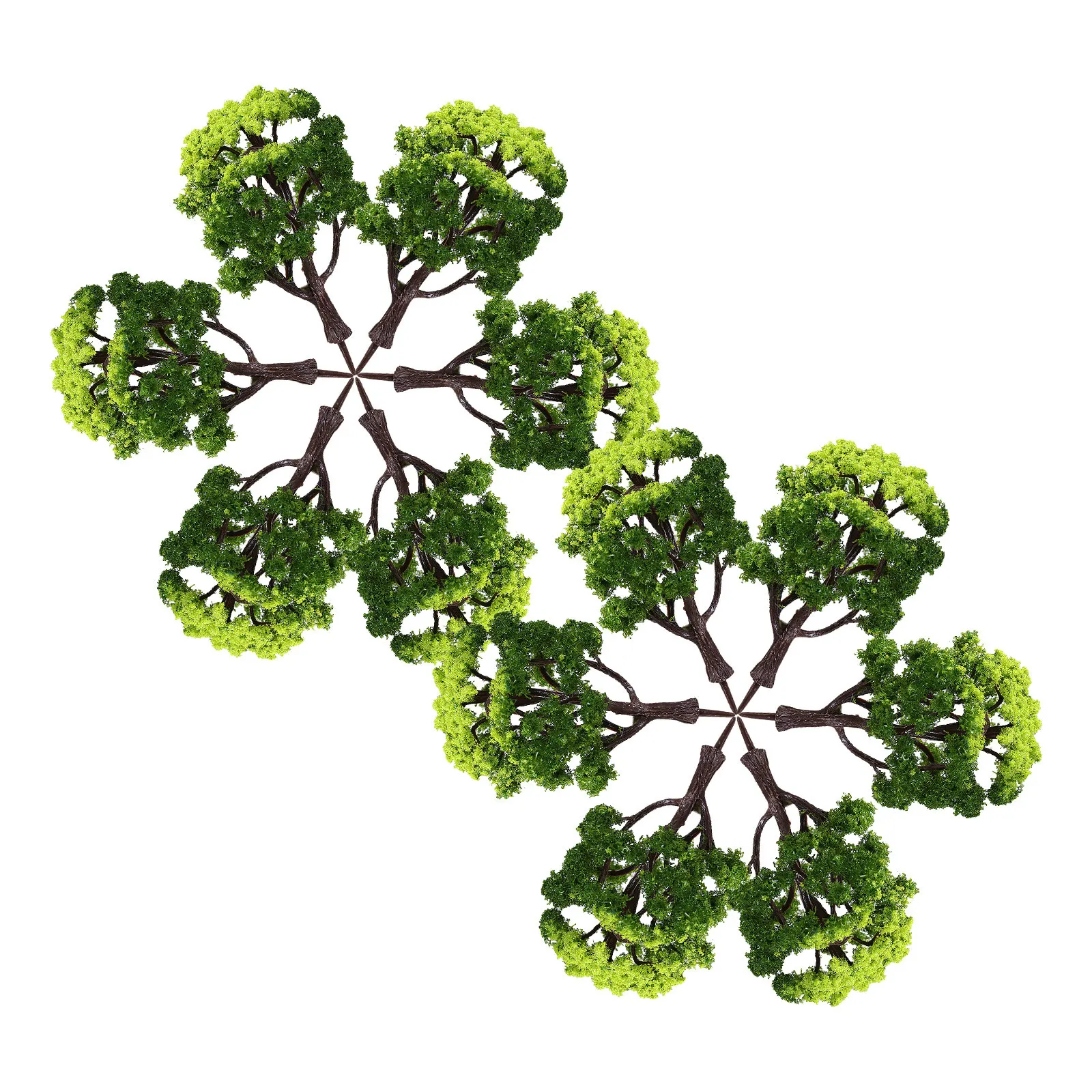 

12Pcs Green Landscape Sand Table Trees 1:50 Scale Plastic Scenery Decoration for House Desk Living Room Kitchen Gifts