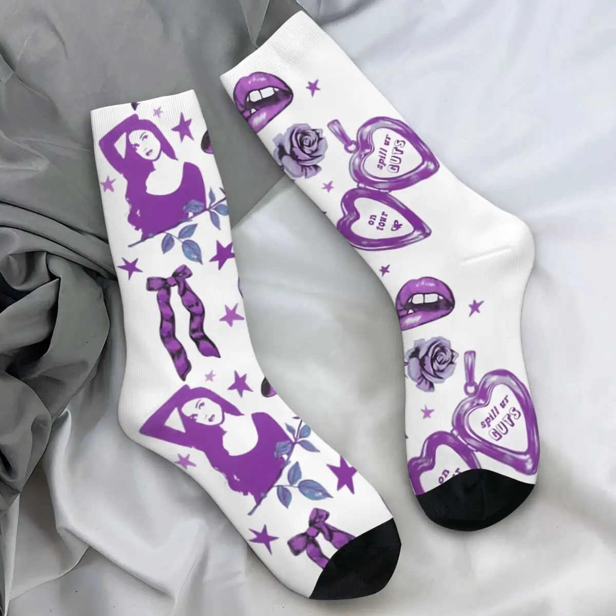 Olivias Music Tour 2024 Rodrigos Vintage Pop Socks Spring Stockings Retro Men's Soft Socks Printed Running Anti Skid Socks