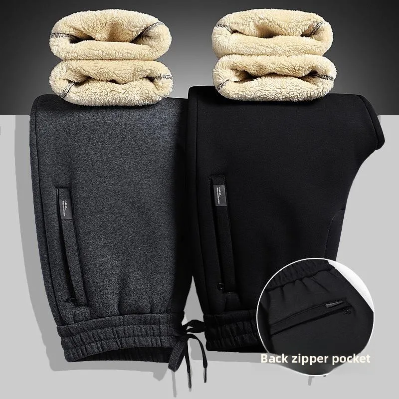 

Мужские спортивные штаны Thiened на подкладке, повседневные спортивные штаны, большие размеры, теплые зимние хлопковые пряжи, бархатные брюки для отдыха