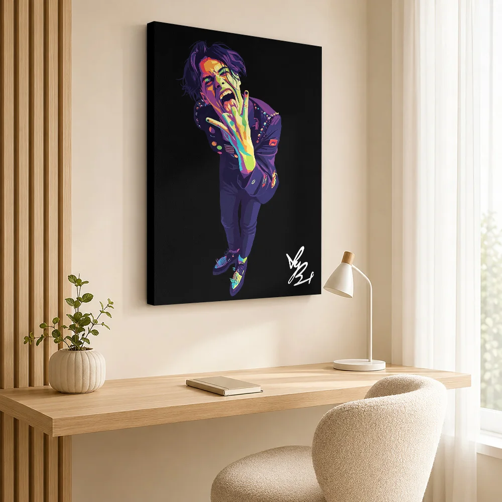 YungBlud Framed Canvas Print Poster Custom Retro Music Wall Paintings Decoration for Studio Bedroom Ready to Hang Gift for Fans