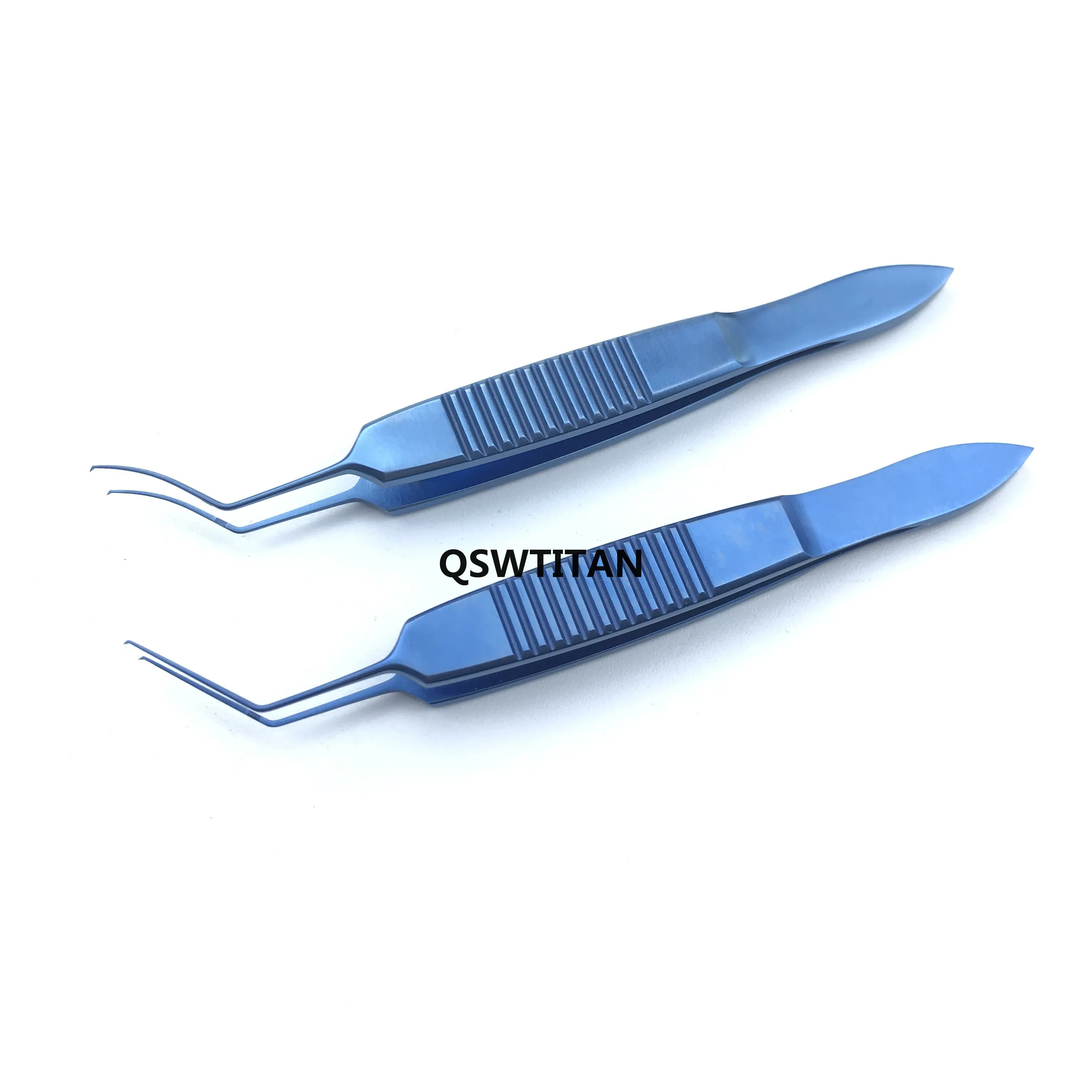 Titanium Capsulorhexis Forcep Ophthalmic Forceps Ultrata Style  85mm Angle curved head Eye Surgical Instruments