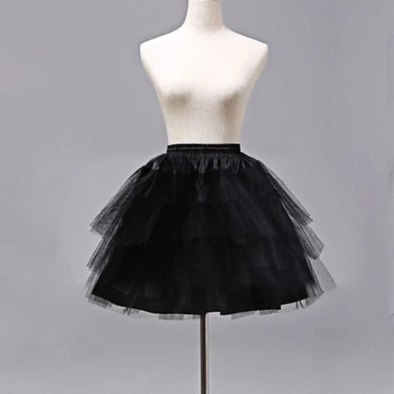 Cosplay Maid Wear Lolita Pettiskirt Short No Hoops Petticoat Girls Ballet Mesh Yarn Skirt Petticoats