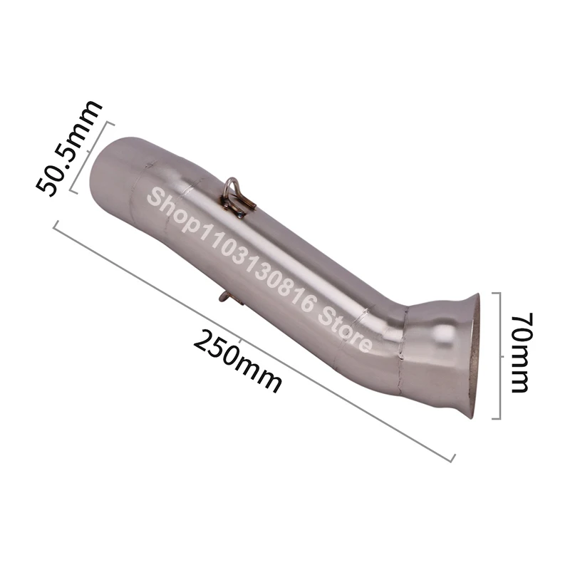الانزلاق على ل دوكاتي Hypermotard 821 2013 - 2018 دراجة نارية العادم الهروب اتصال الفولاذ الأوسط وصلة الأنابيب 51 مللي متر الخمار #6