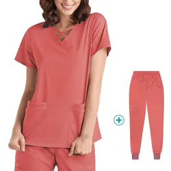 Fashion Medical Uniforms Women Scrubs Sets Surgery Suits Hospital Nurses Accessories Dental Clinic Beauty Salon Pet Workwear Set