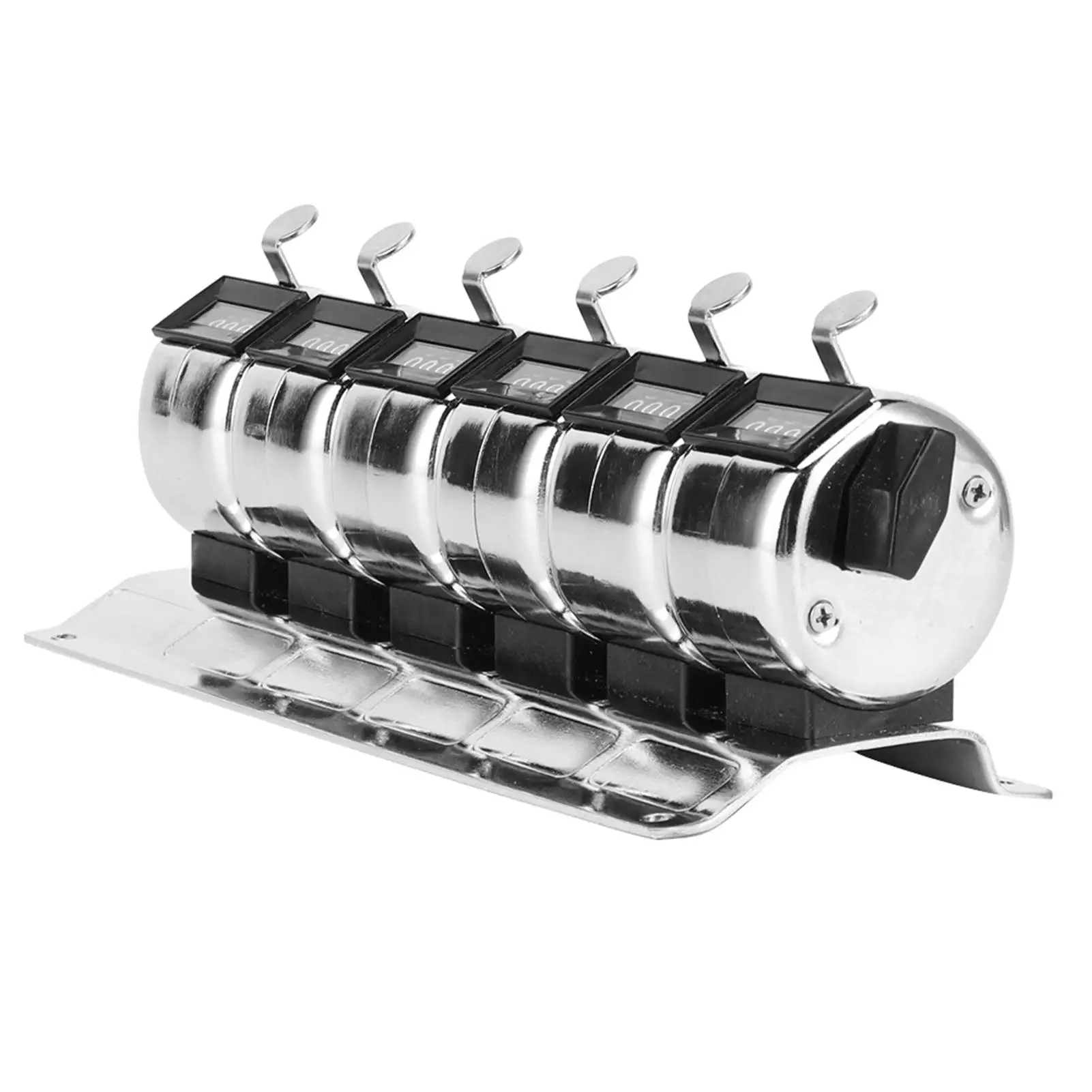 Mechanical Counter Metal Manual Clicker 4‑ Digit Conjoined 6 Units Stainless Steel Tally Mechanical Counter Metal Counter