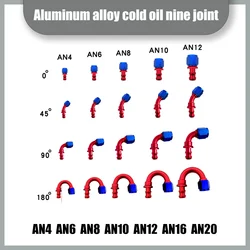 Uuiversal AN4AN6AN8AN10AN12AN16AN20 Oil Fuel Cooler Push-On Hose Fitting 0 45 90 180 Degree Push Lock Rubber Tube End Adapter