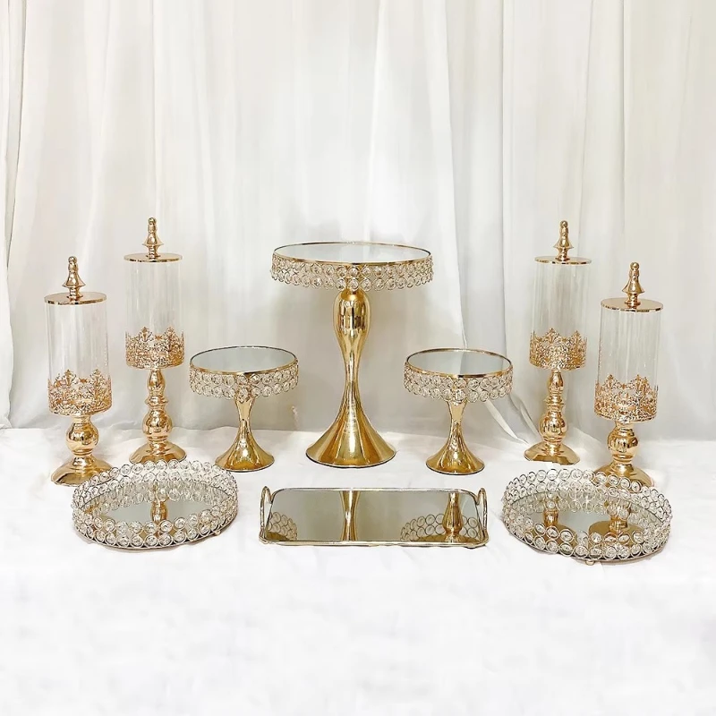 Round Metal Pastry Tray Wedding Cake Display Coffee Break and Dessert Table Iron
