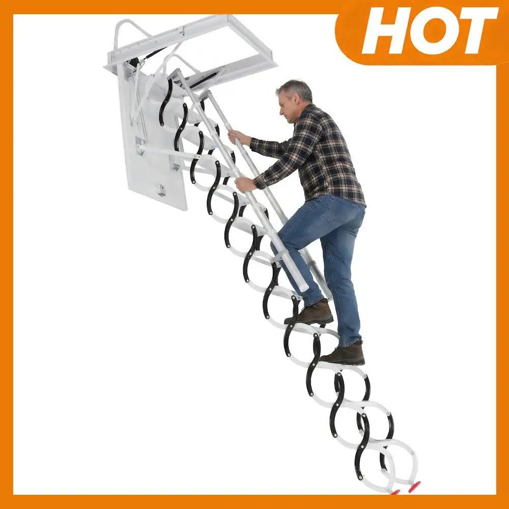 

Скрытые внутренние лестницы с поручнями из углеродистой стали, выдвижные, грузоподъемность 660 фунтов, для гаражей/чердаков/подвалов