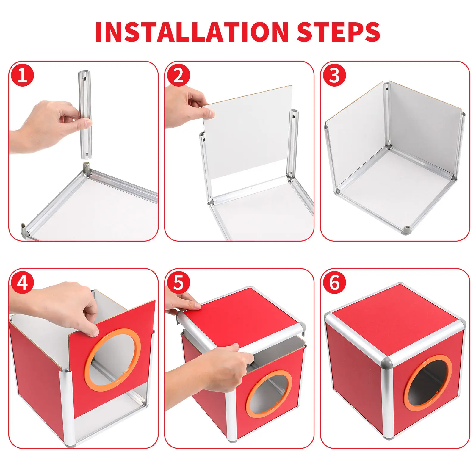 Sturdy Lightweight Raffle Ticket Box Aluminum Alloy Large Capacity Ballot Donation Tip Jar Money Container for Events view 3