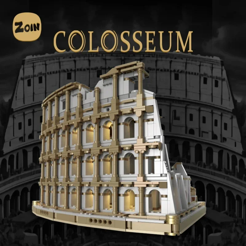 

Medieval Colosseum Emperor's throne Building Blocks Ancient Models Light Bricks Desktop Decoration Toys For Kids Holiday Gifts