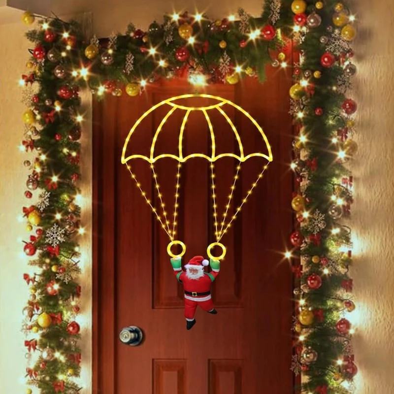 Christmas decoration light 30cm LED Santa parachute light string indoor and outdoor atmosphere decoration holiday decorat JJ1329