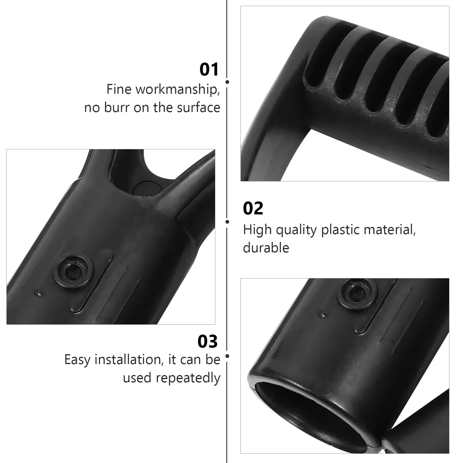 

2Pcs D Shaped Plastic Spade Handle Replacement for Shovel Rake Snow Tool Grip Cover Garden Hand Protector Accessory