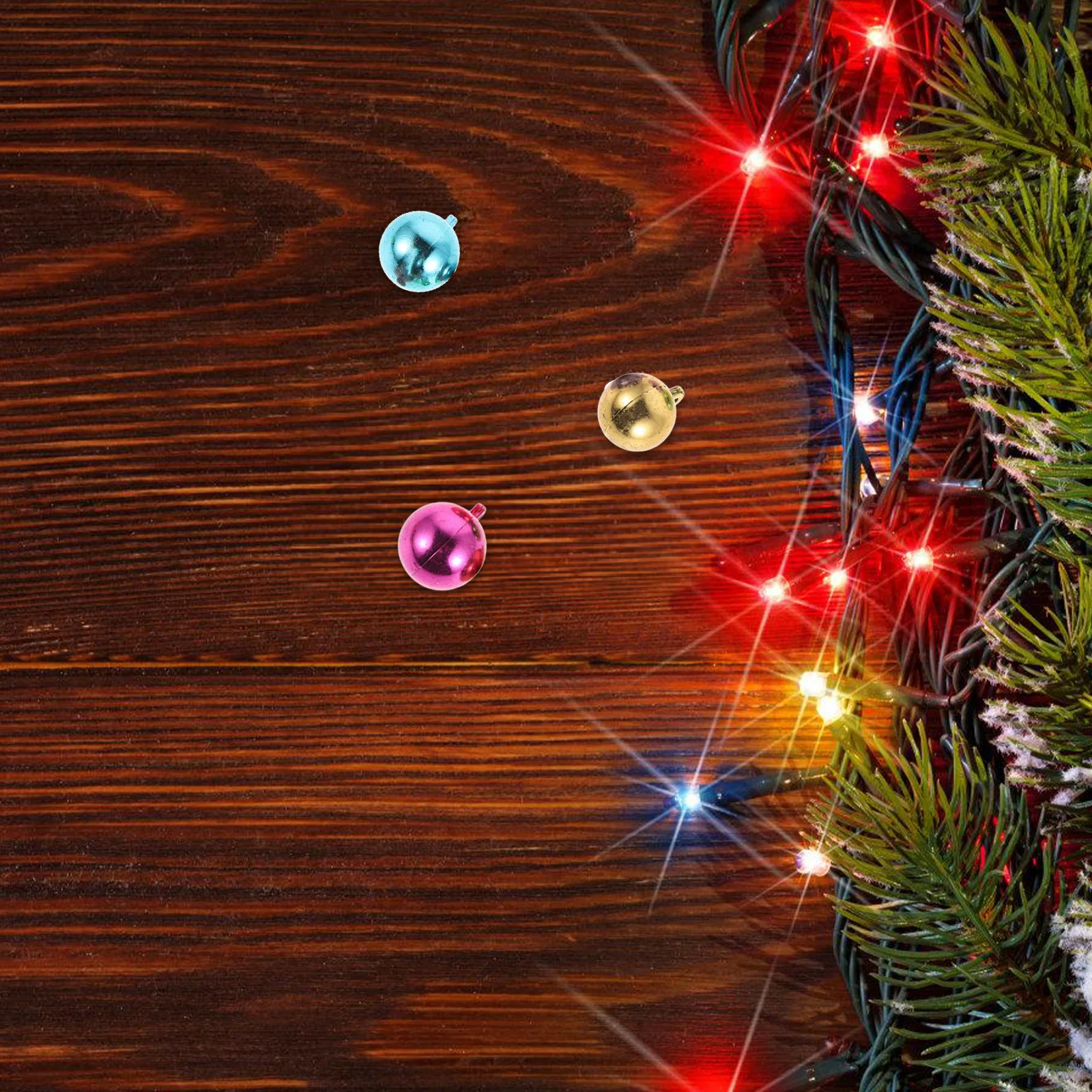 

100Pcs Christmas Colored Plastic Round Bulb Beads DIY Decoration for Jewelry Making Bracelet Charms Festive Craft