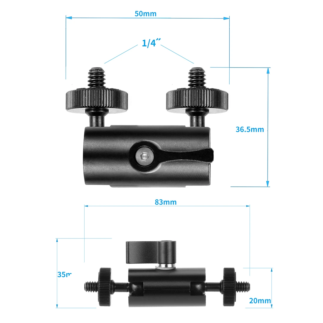 Tauchkamera-Trägergriff-Erweiterungshalterung aus Aluminiumlegierung für Dual-Handhalterung DSLR für GoPro Action Unterwasser – Detail 23