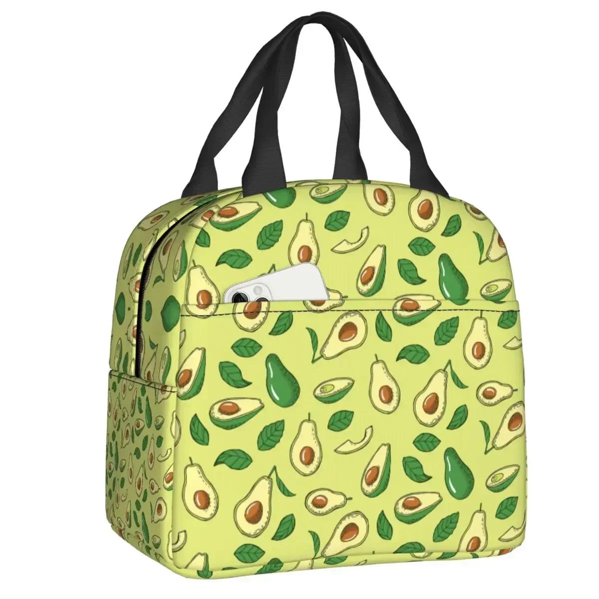 

Cute Avocado Pattern Insulated Lunch Bags for School Office Leakproof Cooler Thermal Bento Box Women Children