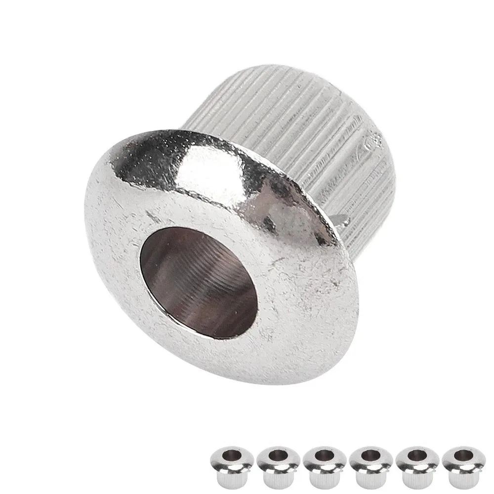 6pcs Black/Silver ​Guitar Tuner Conversion Bushing​ ​6mm to 10mm ​Plastic ​Tuning Pegs Adapter​ Easy installation