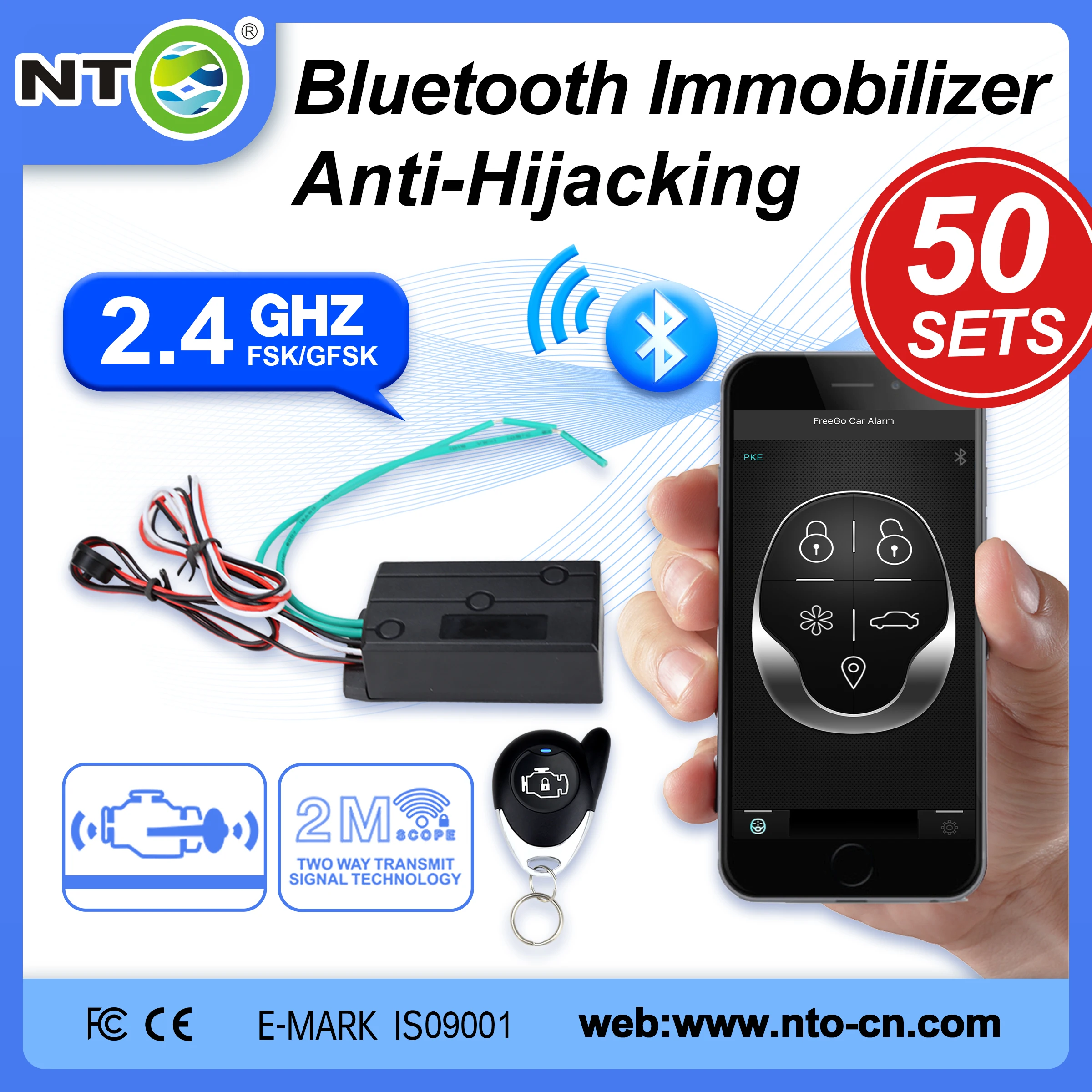 

50 SETS NTO Blue tooth RFID immobilizer Anti-Theft car Wireless Immobilizer Security System