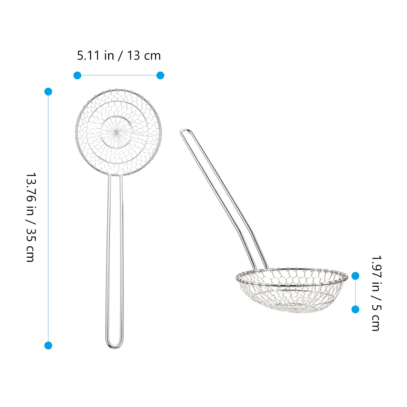 

1pc Stainless Steel Frying Skimmer Spoon Long Handle Heat Resistant Oil Strainer Kitchen Cooking Utensil Metal Trainer