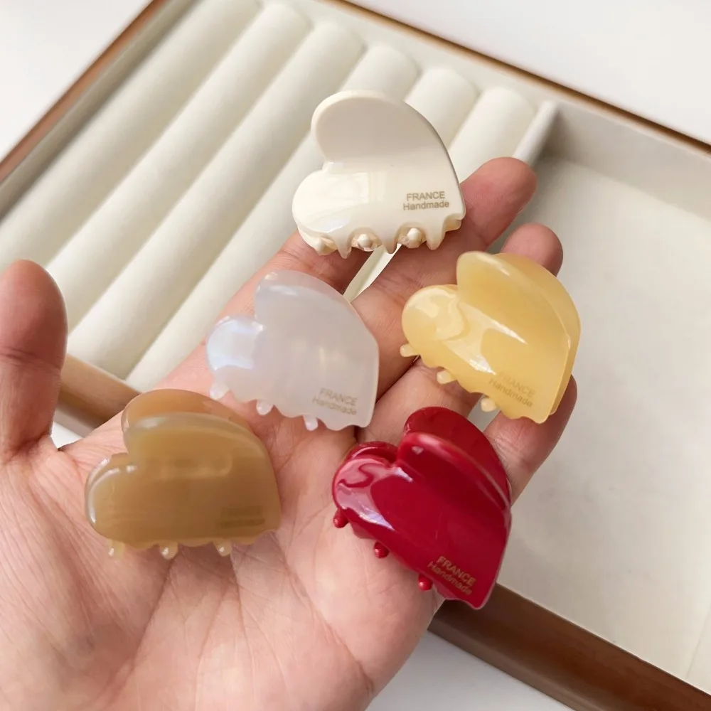 

Vintage Acetic Acid Love Heart Hair Claw Side Clip Y2K Mini Hair Claw Hair Accessories Headwear Hair Grab Clip Women