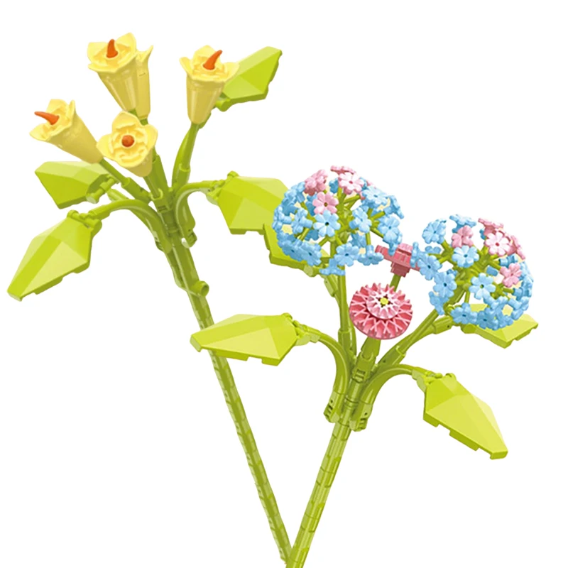 Mooie bouwstenen bloemen roos lavendel lelie simulatie bloem MOC bakstenen woondecoratie Valentijnsdag meisje geschenken 8735 9093