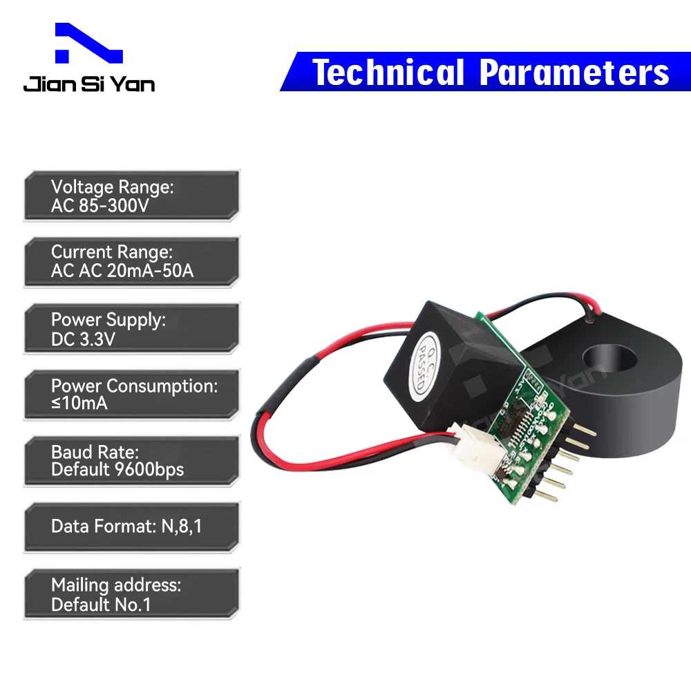 JSY1003 jednofazowy moduł pomiarowy AC TTL Modbus-RTU Pin