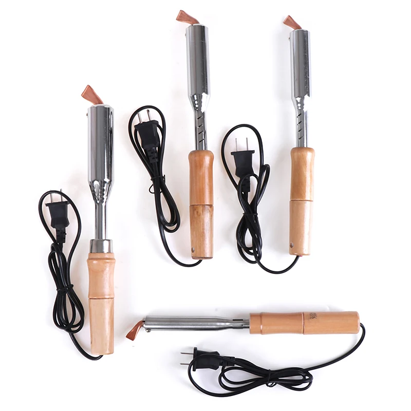

220V Heavy Duty High Power Electric Soldering Iron Chisel Tip Wood Handle