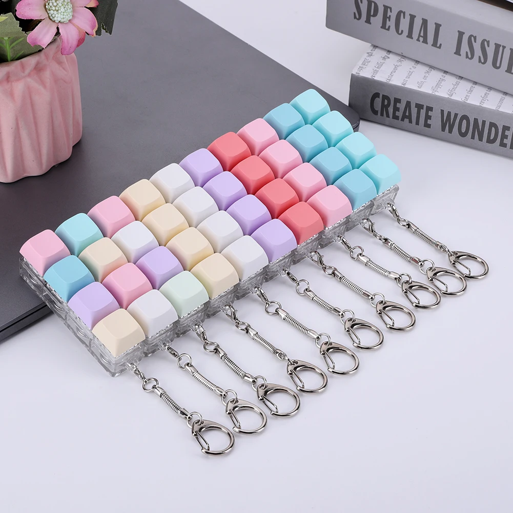 4 Keys Mechanical Keyboard Axis Tester DIY Fidget Button Keycap Stress Relief Toy LED Light Keychain Keyboard Cap Clicker Toys