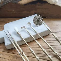 Retro Pure Copper Incense Starter Set Incense Seal Incense Burner Utensils DIY Household Indoor Seal Incense Hit Tuo Incense