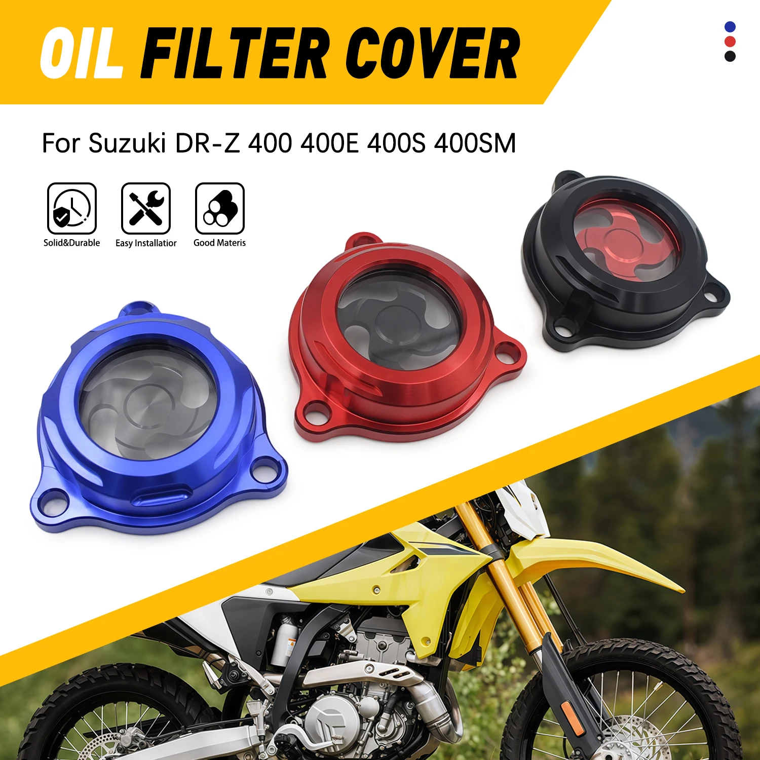 NICECNC For Suzuki DRZ400 DRZ400E DRZ400S DRZ400SM DRZ 400 S DRZ 400 SM 2000-2024 Motorcycle Engine Oil Filter Cap Cover Guard