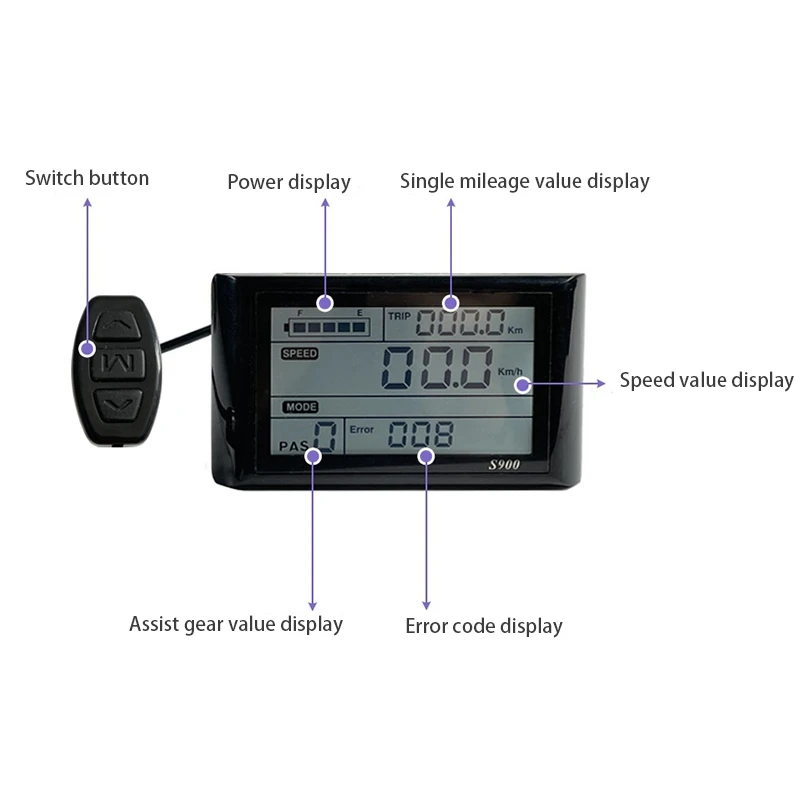 Electric Bicycle Display JN LCD Meter S900 For JN Intelligent Controller 36V48V Ebike Panel Julet