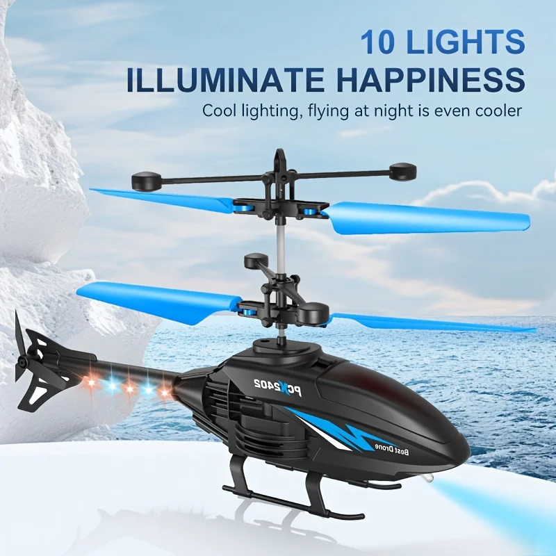 مكافحة الاصطدام طائرات التحكم عن بعد التعريفي أباتشي هليكوبتر ثنائي الوضع التحكم عن بعد معلقة الطائرة بدون طيار LED لعبة مضيئة