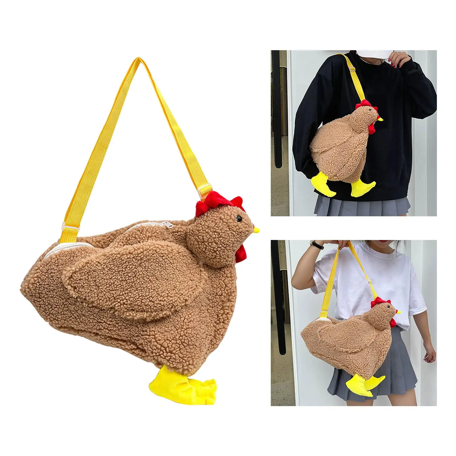 

Женские плюшевые сумки на плечо с курицей, кавайная плюшевая сумка с большим петухом, мягкая подруга