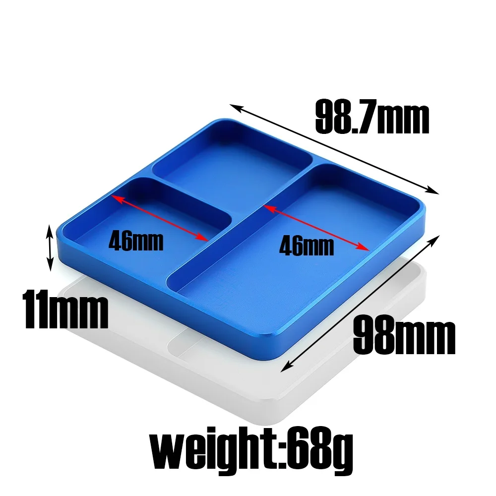 B68A Metal Screw Tray Small Screw Plate Storage Box Tool Tray For RC Phone Car Repair Tools Mobile Repair Screw Mat