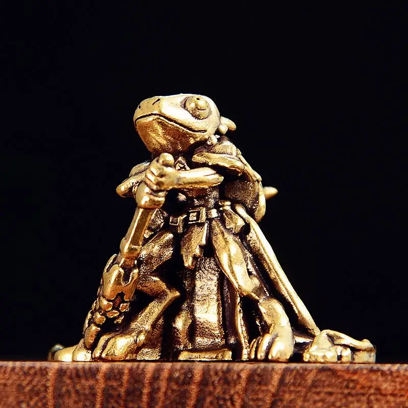 Vintage Messing Frosch Statue Miniatur Frosch Skulptur Antik Tier Figur Tee Haustier Home Office Dekor Ideaal für Sammler
