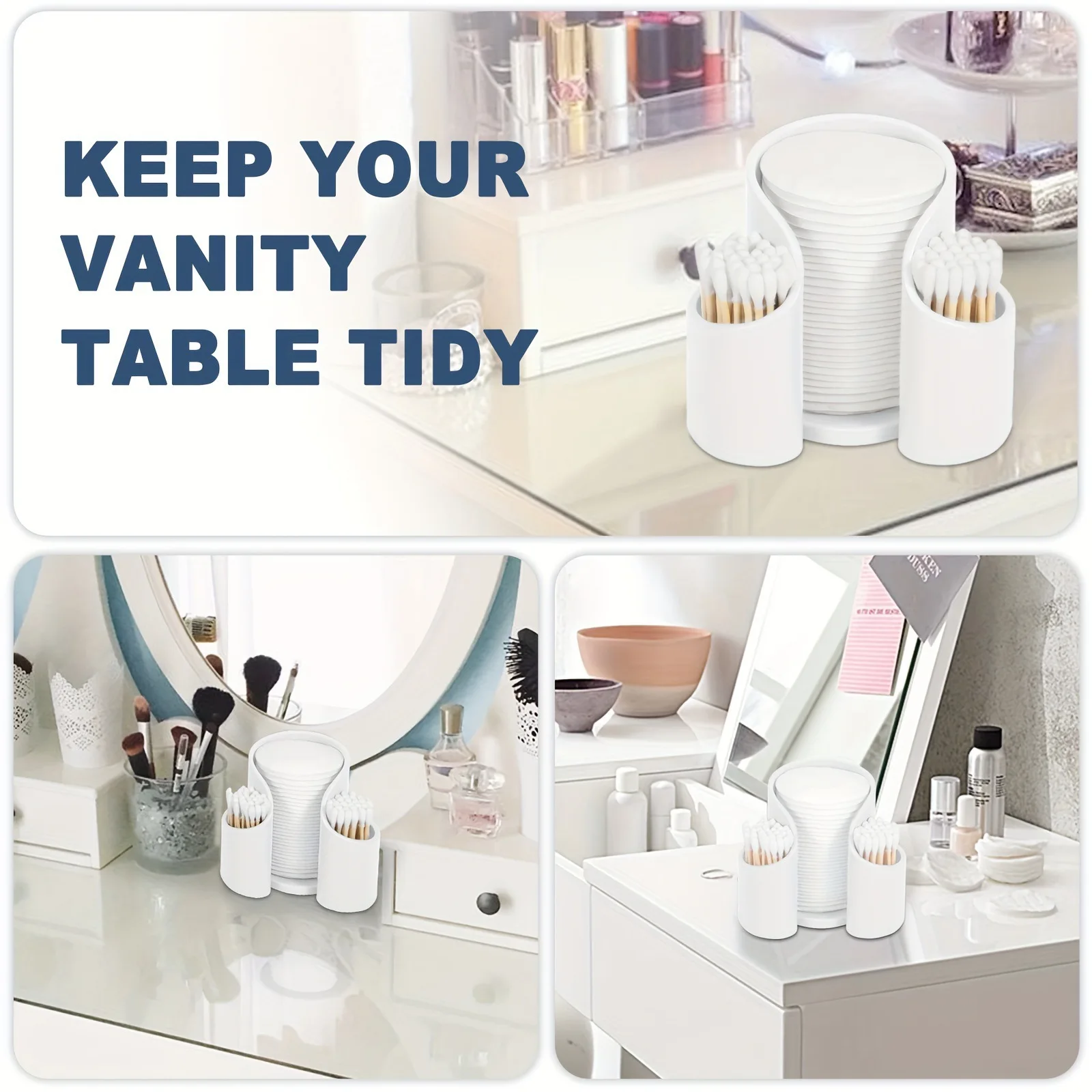 Plastic Storage Box Beauty Cotton Cotton Swab Storage Rack Dressing Table Storage Paper Cup Toothpick Dental Floss Storage Box