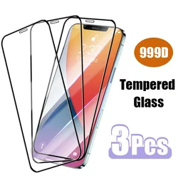 3PCS Full Cover Tempered Glass For iPhone 7 Plus 6 6s 8 X 10 Screen Protector For iPhone 11 XR XS Max 12 Pro Mini SE 2020 Glass