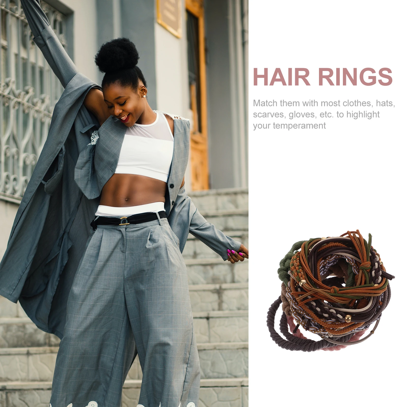 

20 шт., резинки для волос в богемном стиле, эластичные держатели для хвоста для женщин и девочек, веревки для волос, инструменты для плетения, аксессуары в стиле бохо, резинки для волос