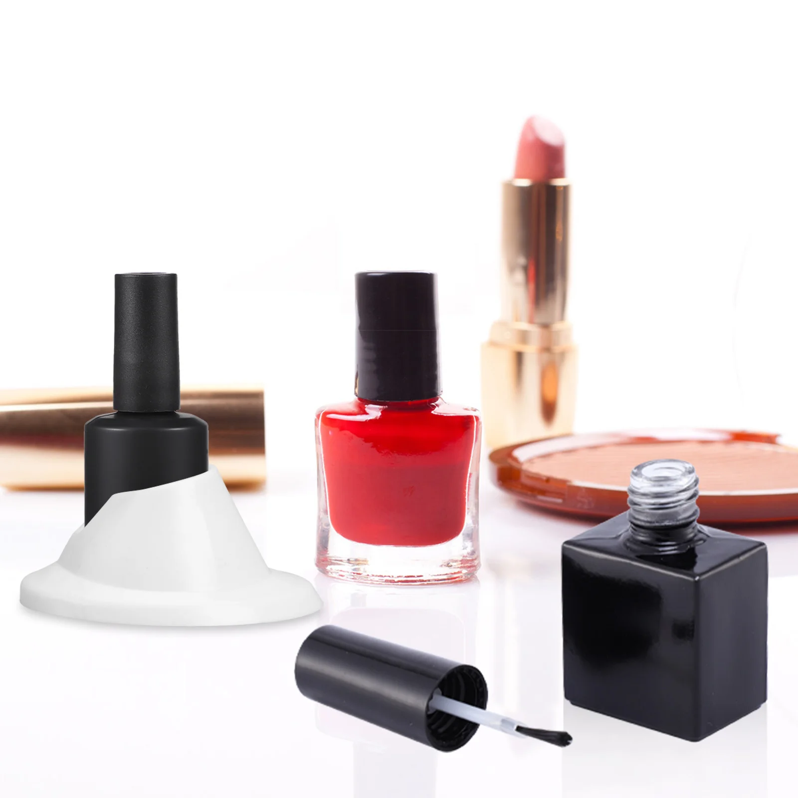 

6 PCS Nail Art Supplies Armor Polish Seat Bottle Holders Glue Stand for Tray Stands White Manicure Organizer