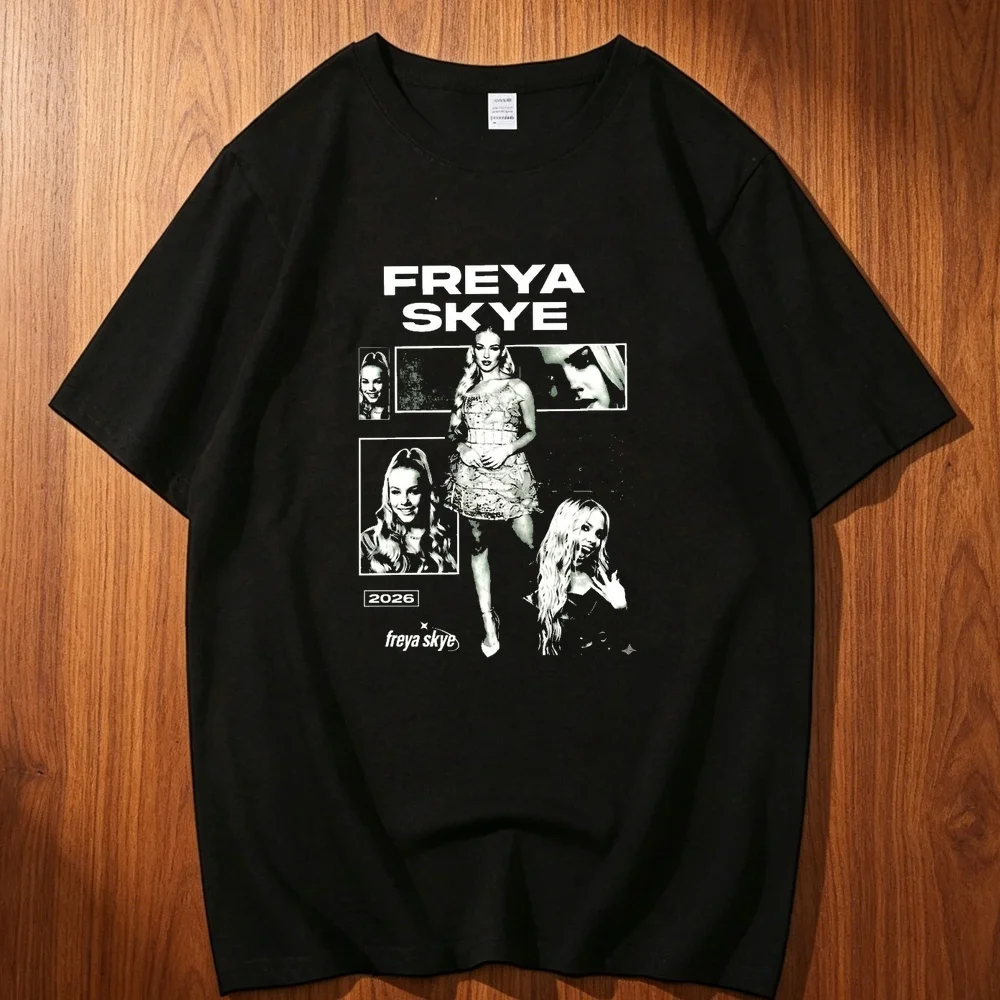 Freya Skye cotton tshirt teen Trendy 80s Retro Y2k Grunge t shirt Gothic Psychedelic Colorful Graphic Breathable Classic
