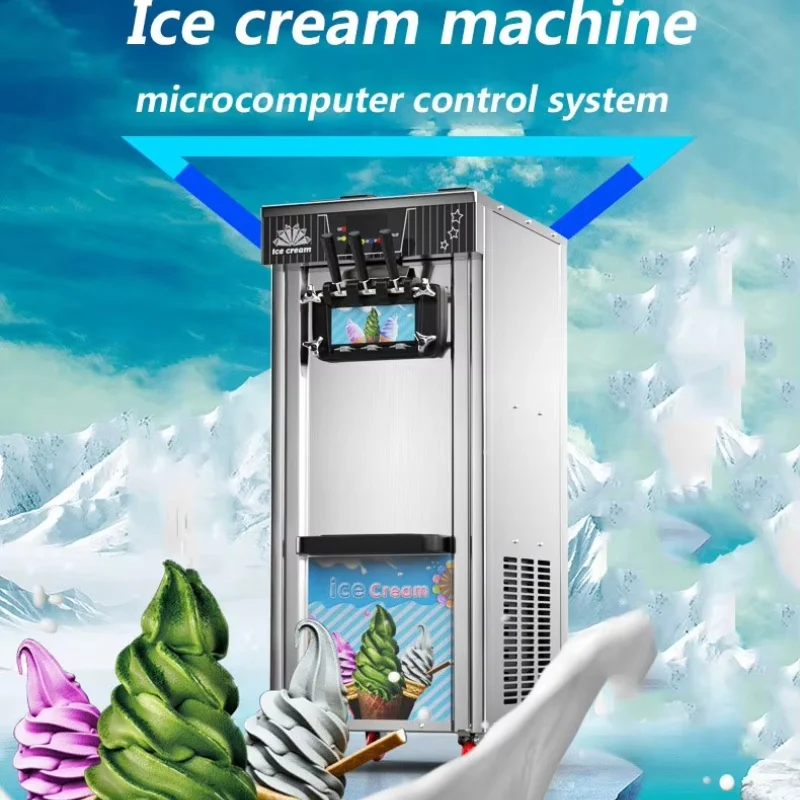 Commercial Triple Color Soft Ice Cream Maker Vending Machine Multifunctional With CE Certification