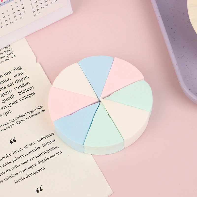 8pcs Puff Cleansing Wash Face Makeup Esponja Makeup Sponge Triangle Shaped Candy Color Soft Magic Face Cleaning Cosmetic