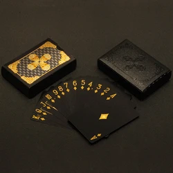 Crânio 24k Gold Playing Card Poker Folha de ouro Baccarat Texas Pokers Cards Entretenimento Jogo de mesa resistente ao desgaste Truques mágicos