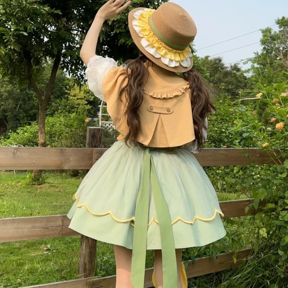 Coalfell【 Little Flower Craftsman 】 New Product Original Design Pastoral Style Sweet and Cute SK Half Skirt Summer Dress